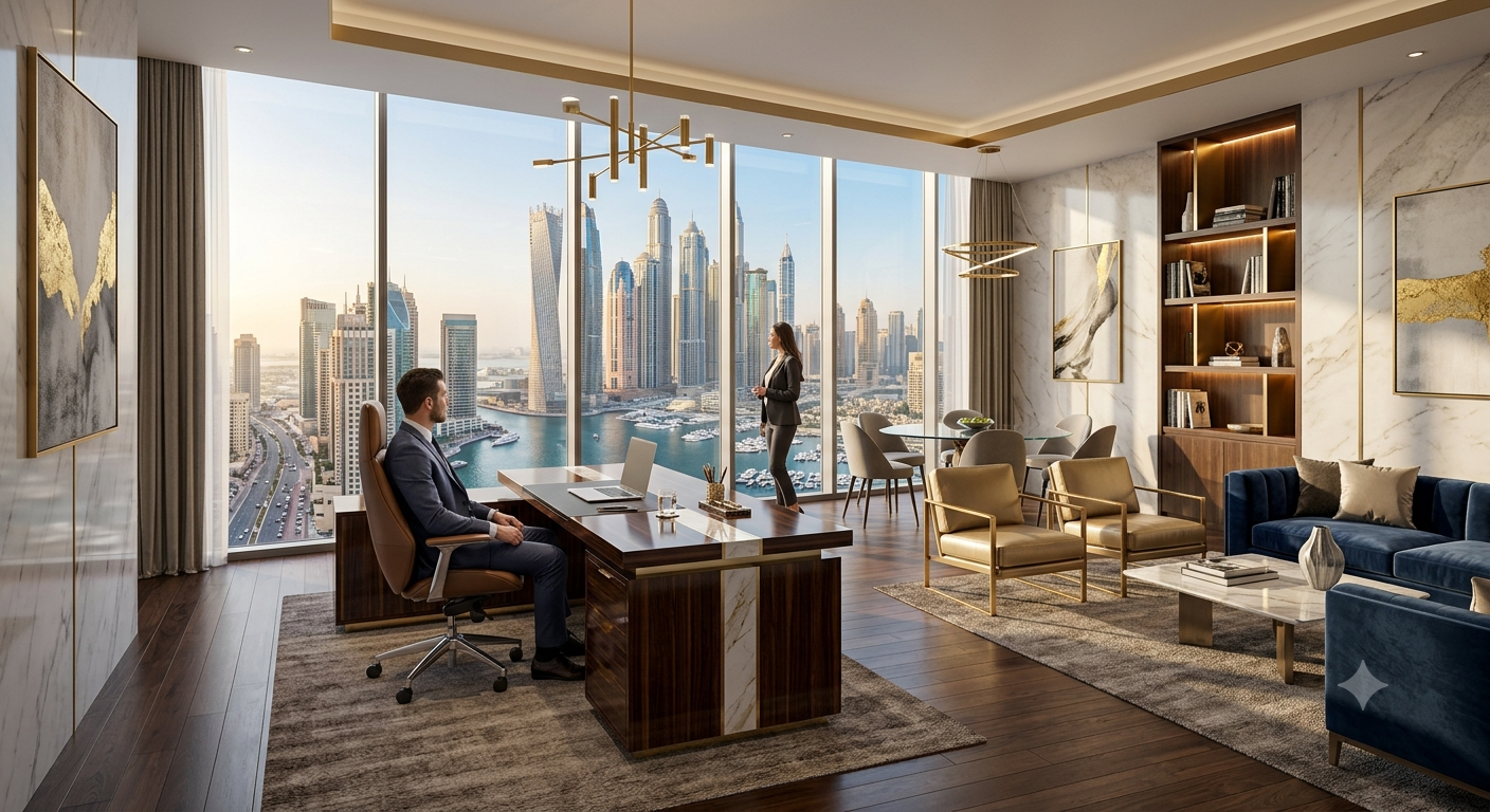 Dubai skyline of new-build towers